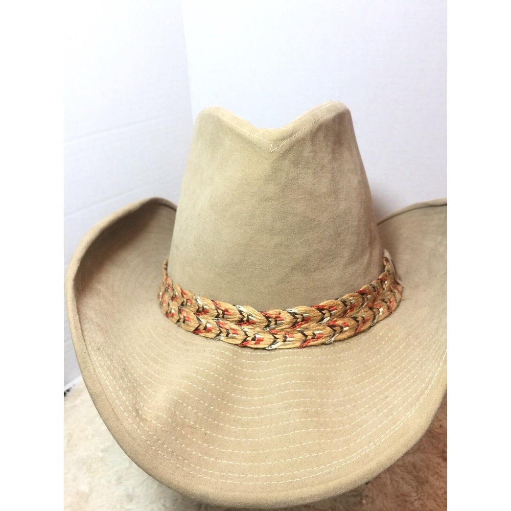 Vtg Levi Strauss Suade Leather Hat 7 1/8 Brown Cowboy Hat Nice